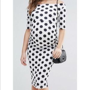 ASOS polka dot maternity dress.